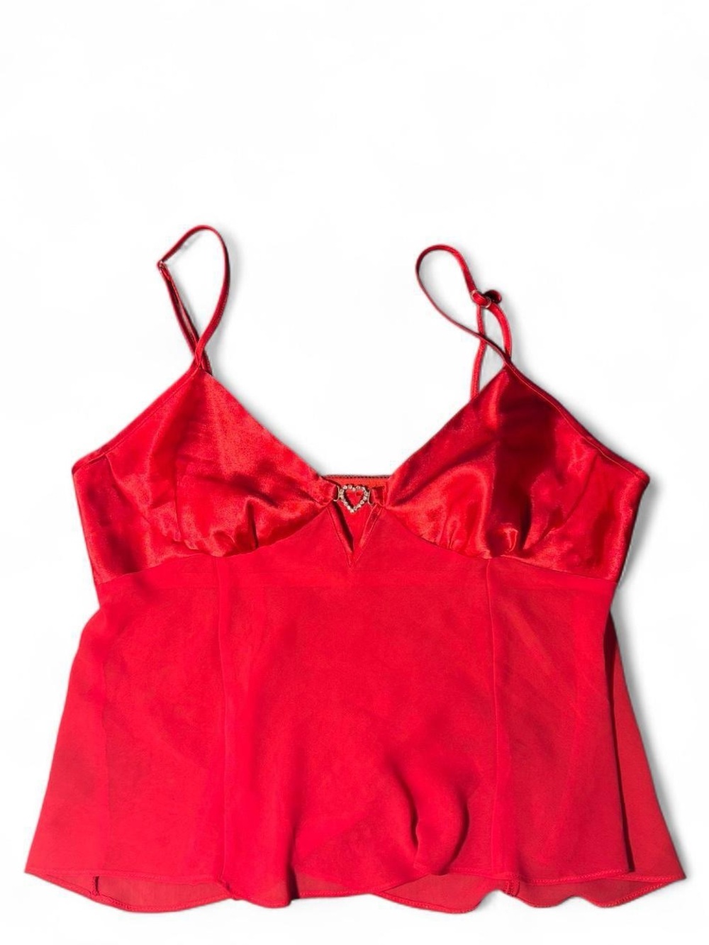 Red Satin Camisole Tank Top